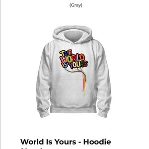 New! The World is Yours heather gray hoodie/sweatshirt!